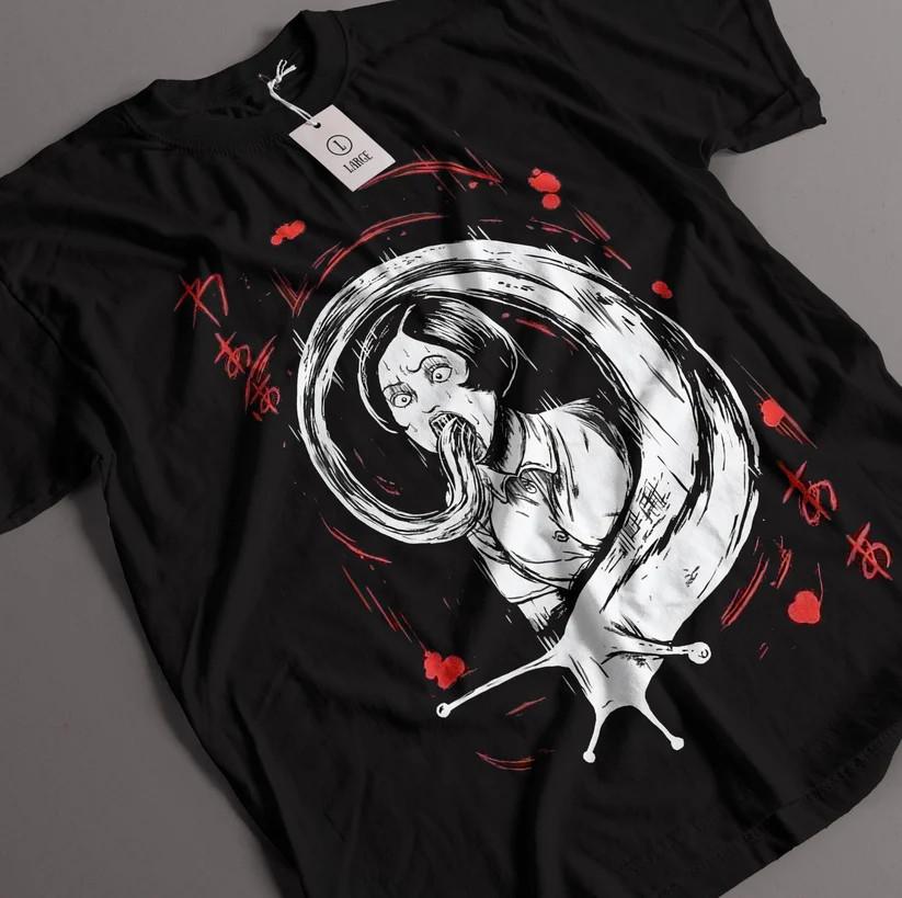

Anime Junji Ito Slug Black T Shirt Size S - 5XL Unisex T-Shirt XXXL