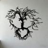 Modern Minimalist Lovers Tree Branches Metal Wall Art, Rust-Resistant Couple Sculpture for Home Decor