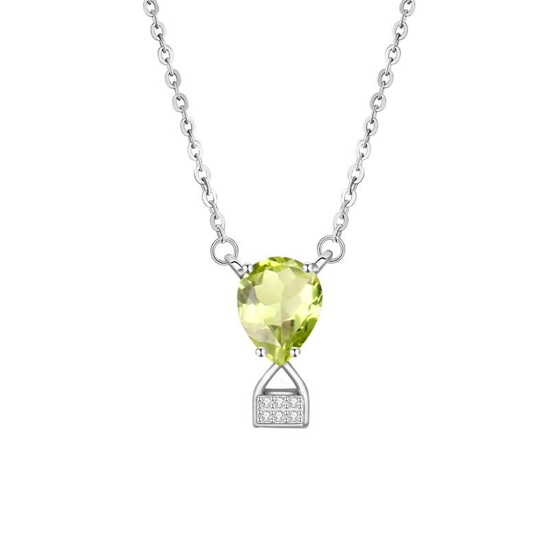 Collier en cristal naturel texture argent S925 tête de fermoir goutte d'eau chaîne de clavicule pour filles bijoux cadeau polyvalent haut de gamme niche non décolorant