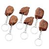 6Pcs Artificial Steak Keychain Bag Charm Realistic PVC Keychain Ornament For Adult Kid Women Men Bag Backpacks Charm