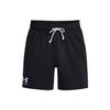 Ua Rival Terry 6" Shorts Letter Print Loose Straight Casual Shorts Men Shorts Black 1382427-001
