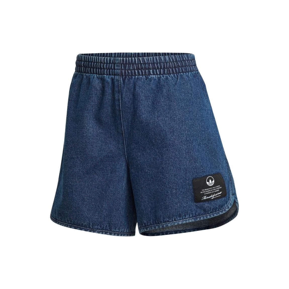 adidas Originals Women s Indigo Denim High-Waist Shorts HL9071 S