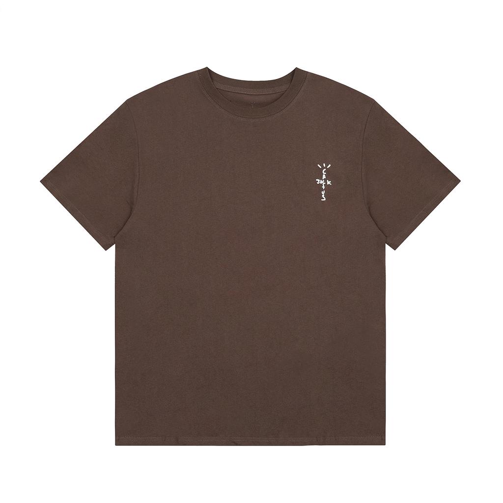 Cross-border trendy brand Travis Scott hip-hop singer micro-logo printed short-sleeved t-shirt men's and women's high street half-sleeves
