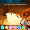 Cute Axolotl Triceratops Night Light Dimmable Nursery Nightlight Kawaii Lamp Soft Silicone Rechargeable For Kid Room Decor Gift