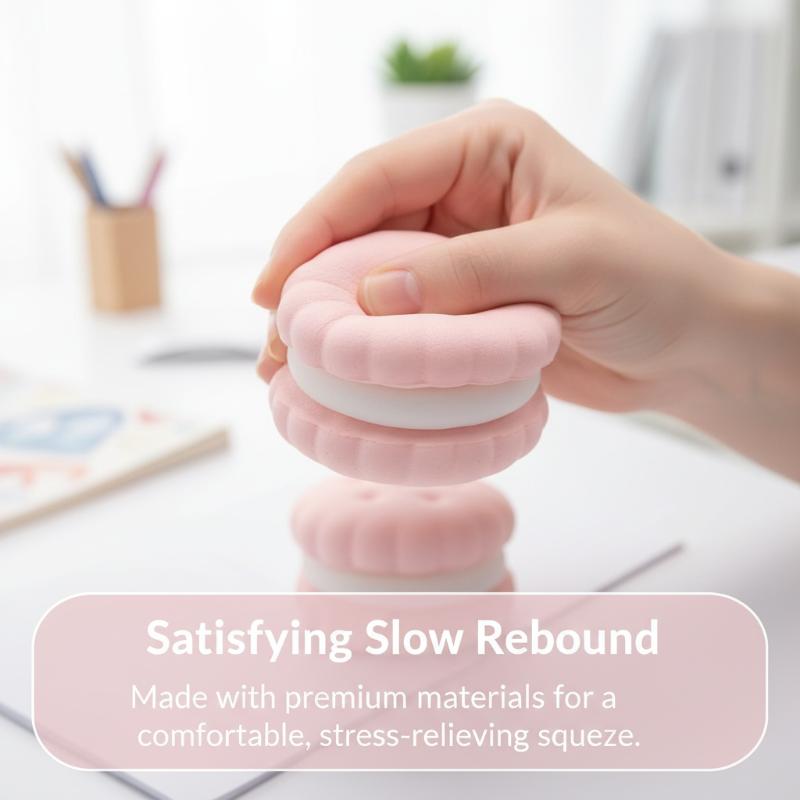 [J] Slow Rising  Biscuit Fidget Toy Soft Touch Realistic Design Great For Stress Relief Kids Adults