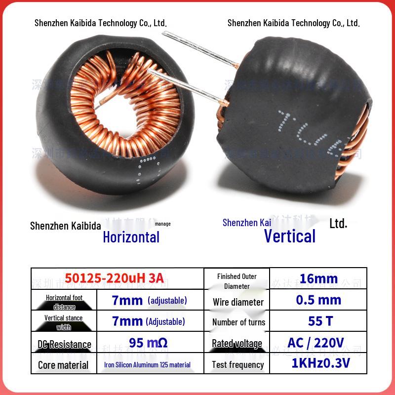 Iron-Silicon-Aluminum Magnetic Ring Inductor 50125-47uH/100uH High-Current Power Toroidal Energy Storage Filter Coil