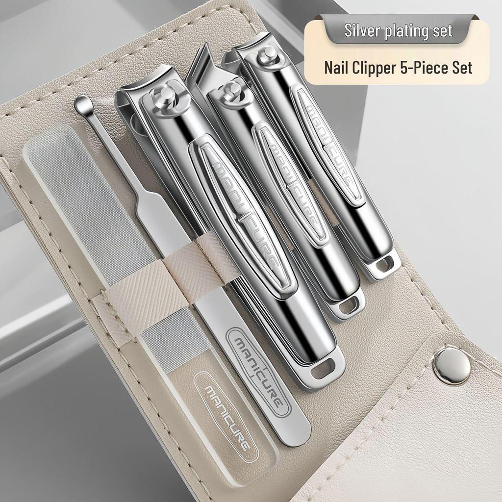 Stainless Steel Cuticle Nipper and Nail Clipper Set with Lightweight Nail File for Manicures.