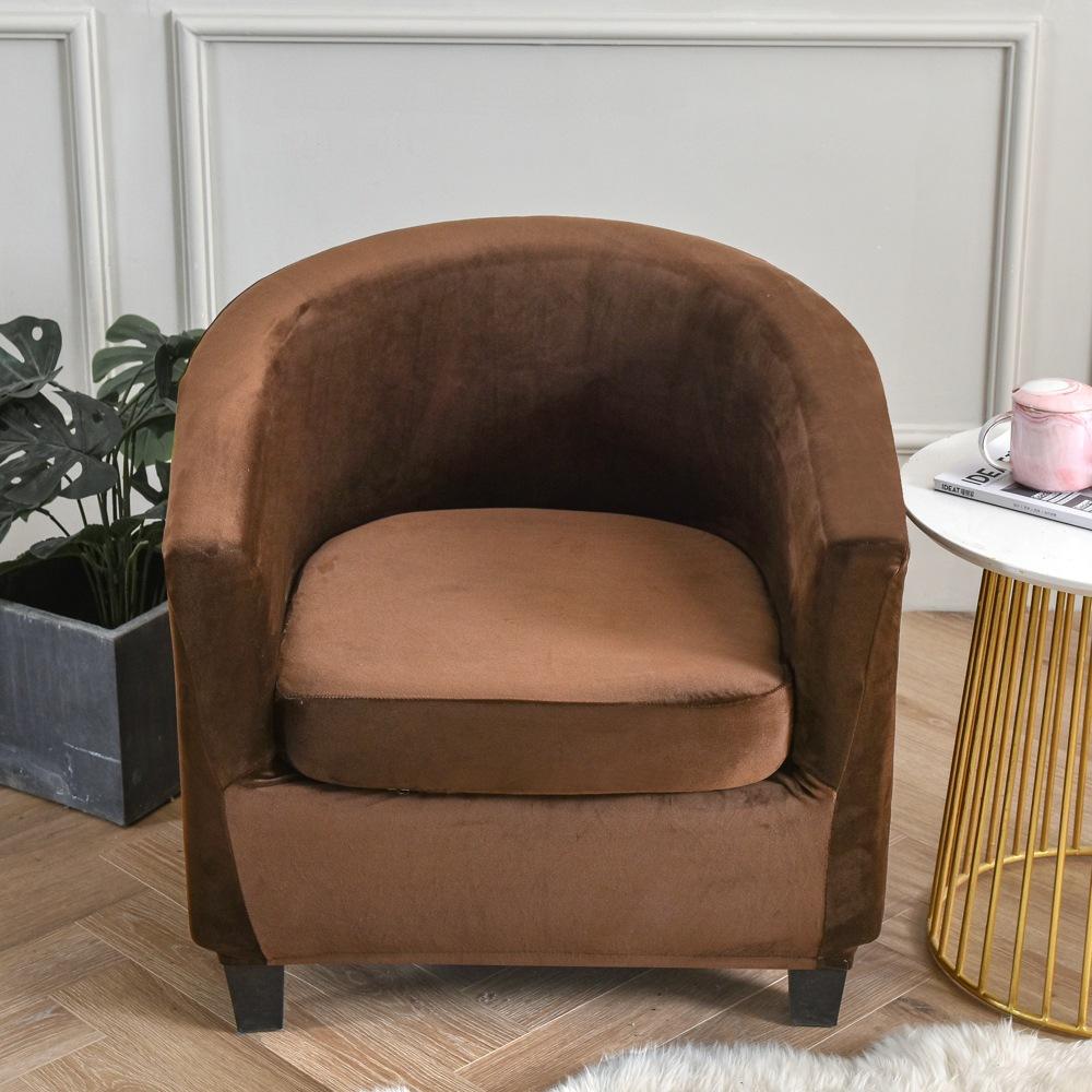 Velvet Club Chair Cover 2pcs/Set Tub Sofa Cover Small Round Sofa Slipcovers for Living Room Couch Cover With Seat Cushion Covers