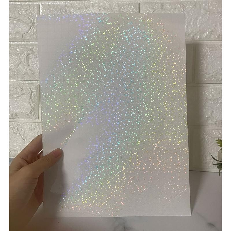 5 Sheets Clear Holographical Overlay Lamination Vinyls Self-Adhesive Laminate Waterproof Vinyls Sticker Paper