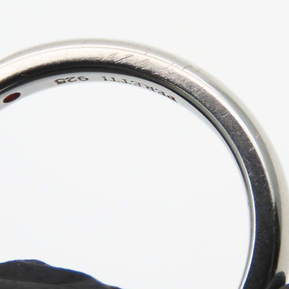 Used TIFFANY&Co. Ring Stacking Band Elsa Peretti EU#49 Silver925/Ruby 2.6g Silver