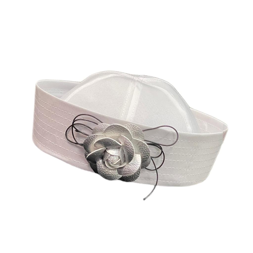 3D Camellia Captain Hat Costume for Women Teenagers for Sailor Party Wear Girl Costume Cosplay