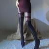 Silky Black Summer Layered Stockings with Oil Gloss Shine
