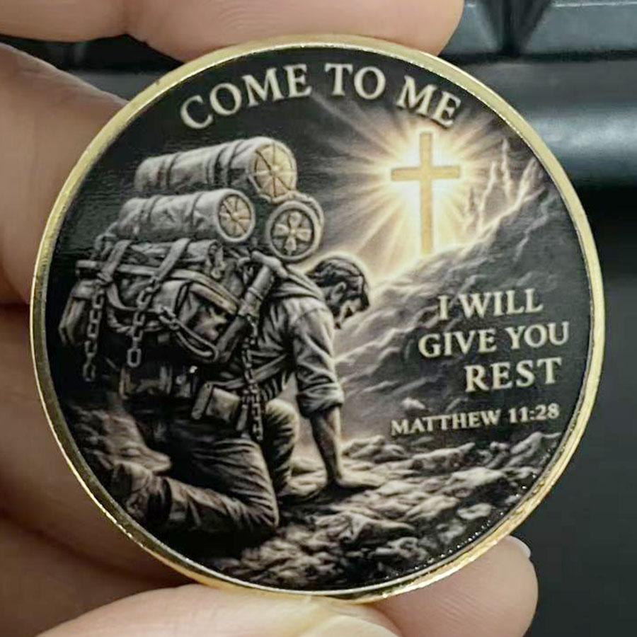 Military Soldiers Returning Home Commemorative Coin Souvenir Cross Christ Redemption Collectible Coin