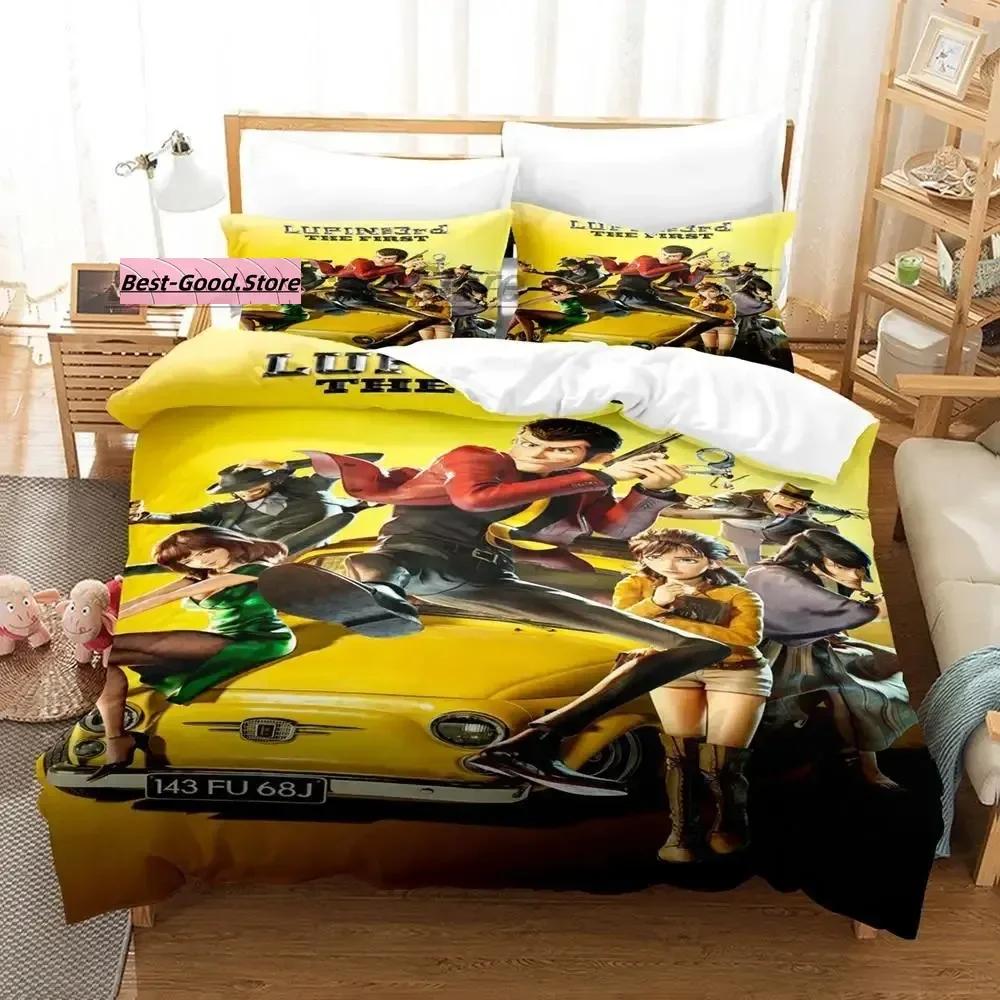 Lupin the 3rd Beding Set Single Twin Ful Quen King-Sized Dimensionsd Dimensions Bed Linen Set Aldult Kid Bedrom Duvetcover Sets 3D Print Anime