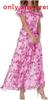 Summer Floral Chiffon Maxi Dress With Ruffle Vneck For Casual Wear