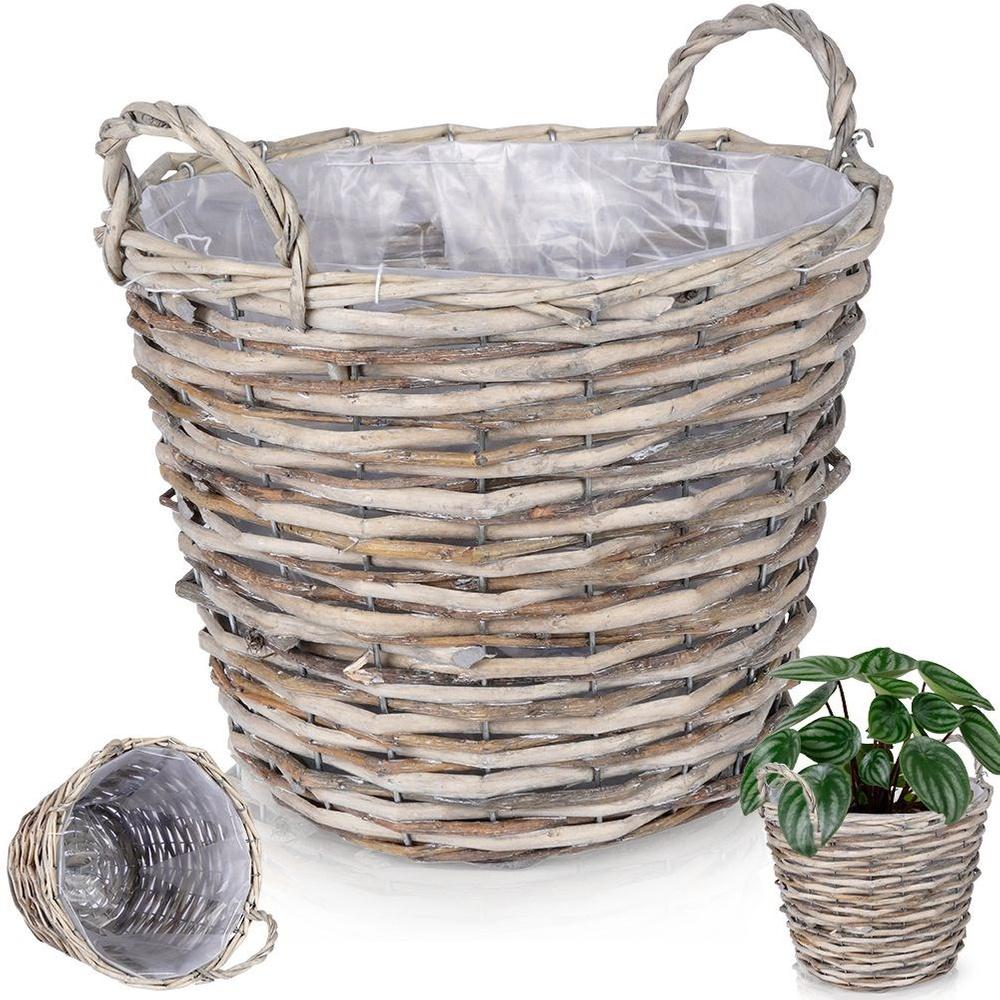 Wicker flowerpot cover 22x22 cm