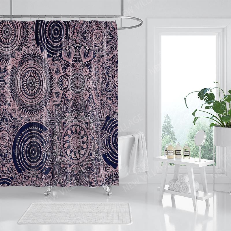 

Водонепроницаемые тканевые шторки для душа Аксессуары для шторки для ванной Занавеска для ванной 180x200см 240*200см бохо декор винтажная мандала W140XH180cm