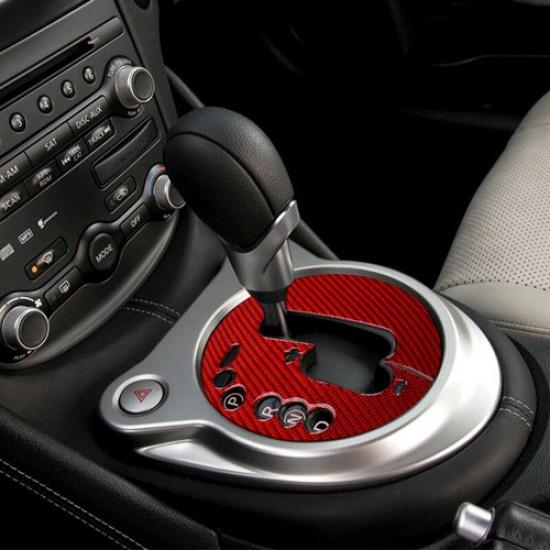 Red Carbon Fiber Center Automatic Gear Shift Panel Cover For Nissan 370Z 09-20