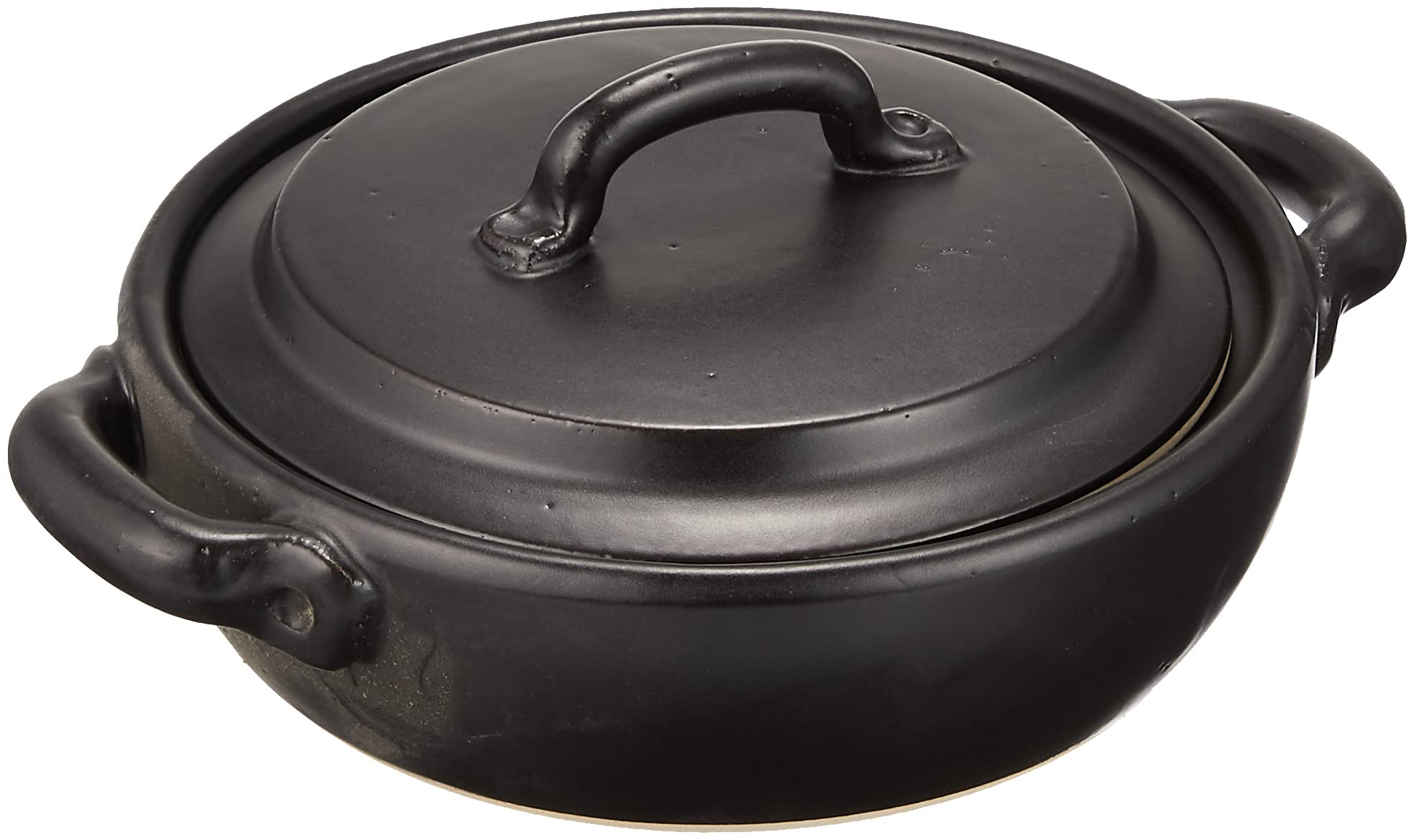 Saji Pottery Earthenware Pot, Black, 14cm, Banko Ware, Small Pot with Heat-Resistant Edges, 33-603