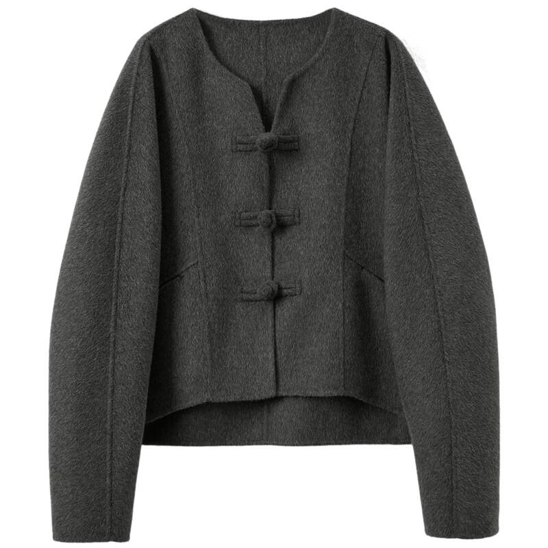 Sancai Women's Wool Blend Short Double-faced Coat