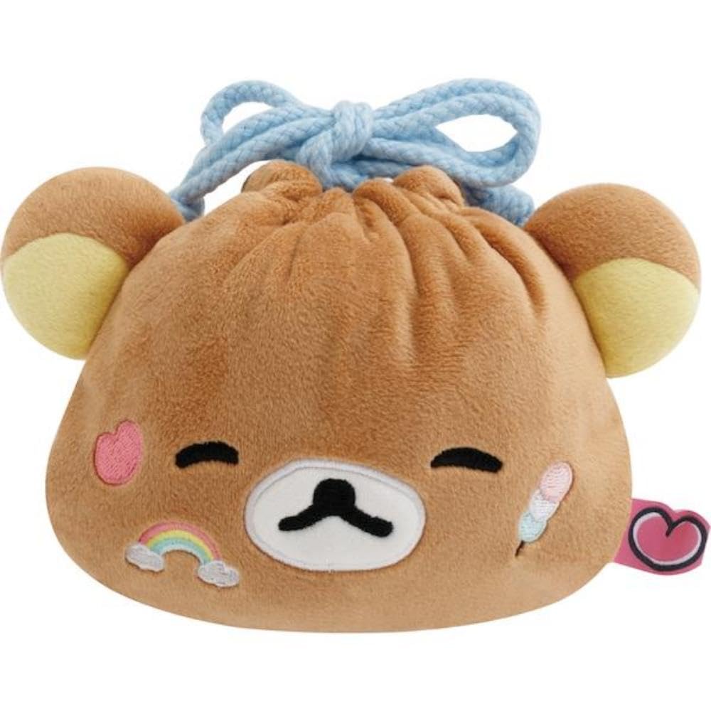 CA86101 Rilakkuma Yuruyuru Warm Series Plush Drawstring Bag Rilakkuma