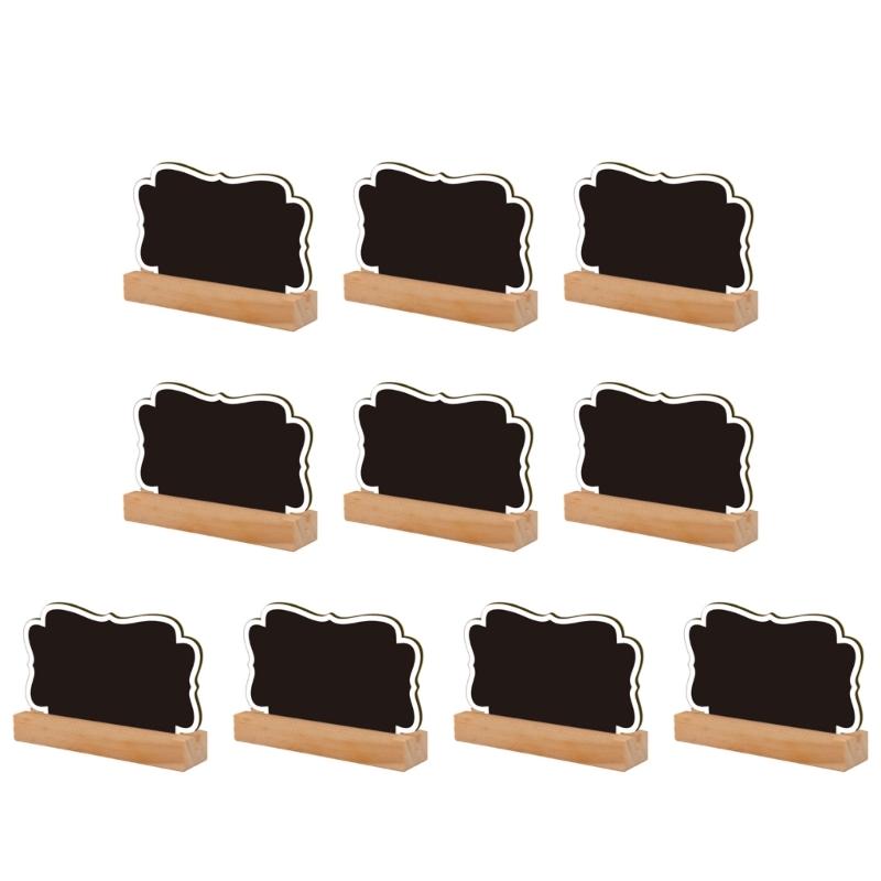 10Pcs Small Chalkboards with Wood Stand Double Sided Message Board Sign Table Number Food Sign for Wedding Party