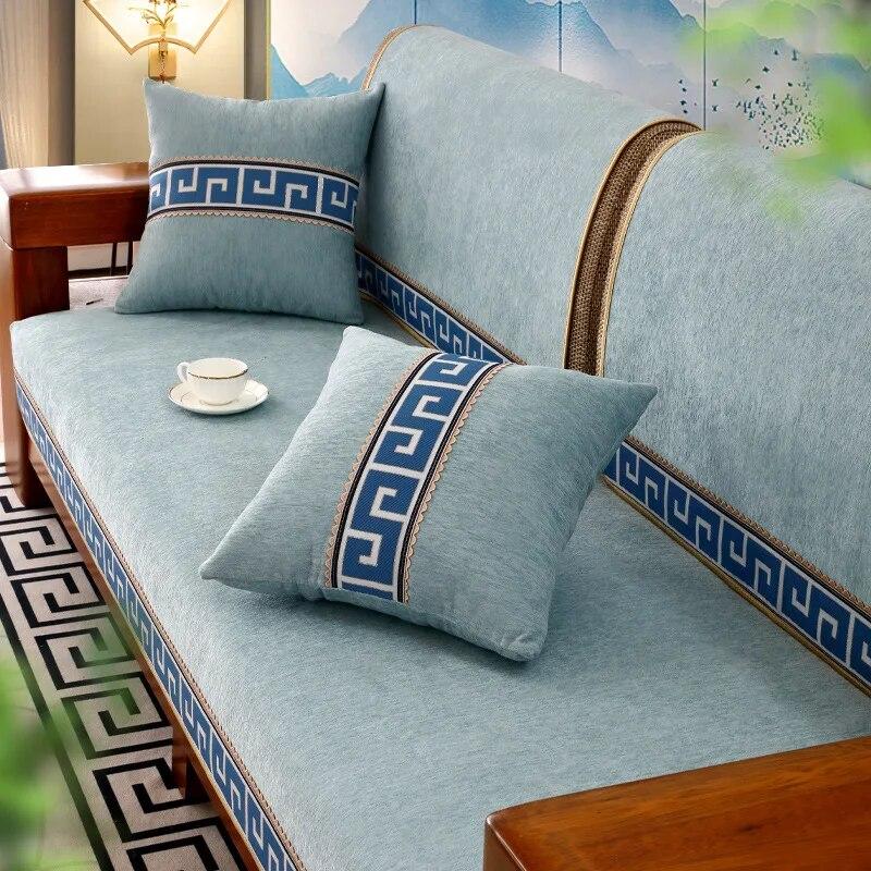 High-grade Chenille Jacquard Sofa Cushion Non-slip Sofa Towel Cushion L-shaped Imperial Concubine Chair Sofa Backrest Cushion