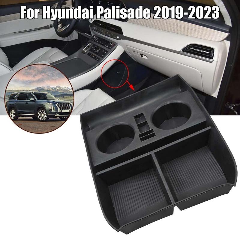 ABS Black Armrest Console Central Storage Box For Hyundai Palisade - Container Tray Holder Car Accessories