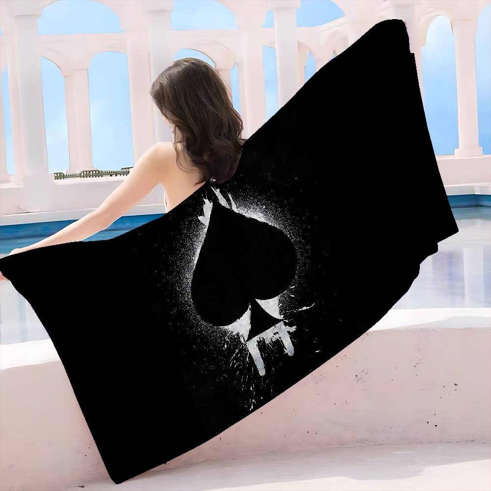 

Ace of Spade Microfiber Beach Towel Absorbent Quick dry Soft Yoga Swimming Resort Mountain Climbing Towel W30*H60(CM)