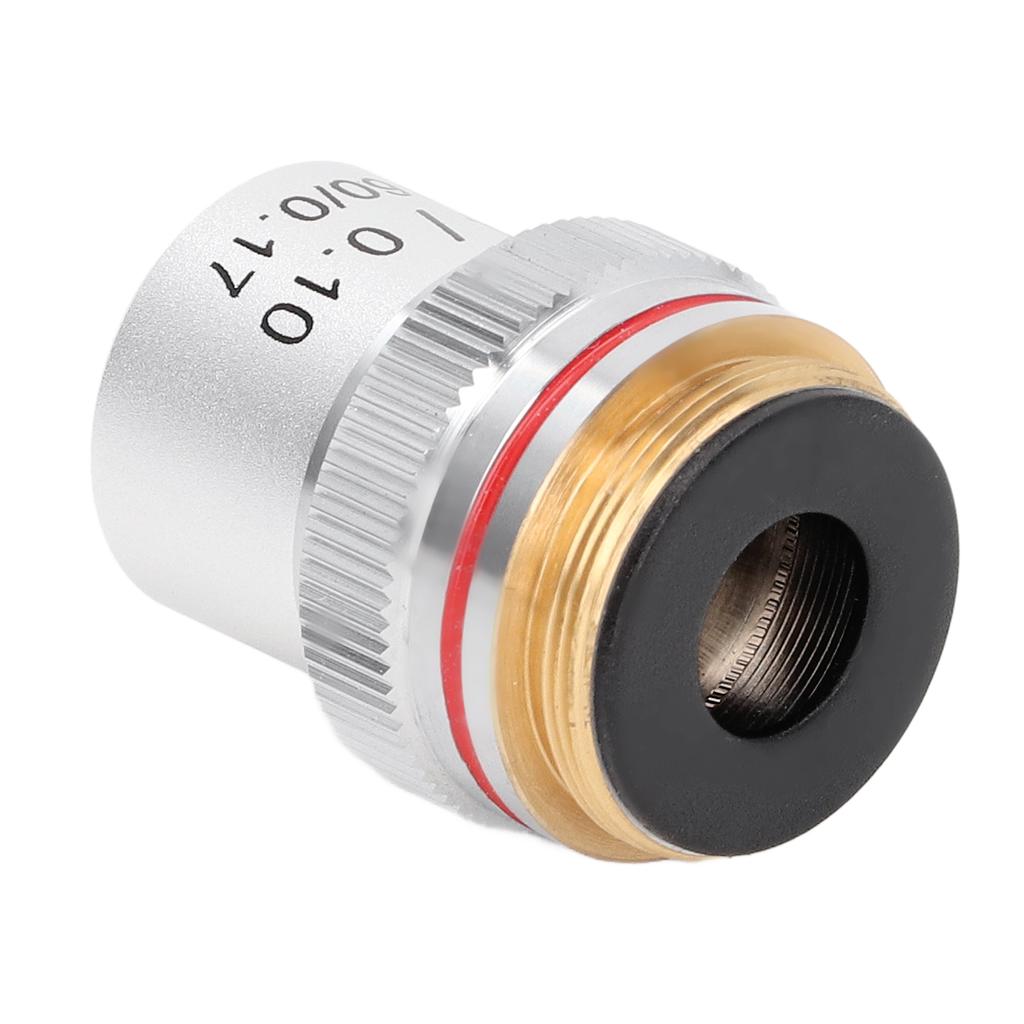 Achromatic Microscope Objective Silver 4X Microscope Objective Len with 20.2mm Standard Interface