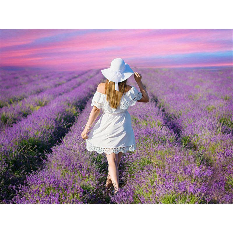 

5d алмазная живопись девушка новые поступления вышивка лавандовая мозаика вышивка крестом цветок домашний декор алмазное искусство Full Round 20x30CM