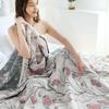 Japanese Leisure Blanket and Throws 100% Cotton Gauze Sofa Towel Single Double Soft Blanket Summer Thin Quilt Flowers Bed Spread