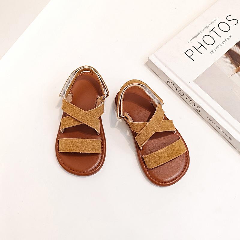 Artistic Retro Girls' Beach Sandals for Toddlers & Youth Simple Soft-Sole Princess Shoes for Babies Fashion Kids Shoes