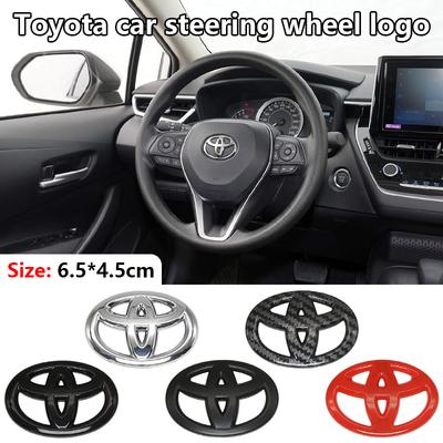 2026 New For Toyota Car Steering Wheel Decorative Stickers Carbon Fiber Emblem For Toyota Corolla Camry Hilux Prius Avensis Auri