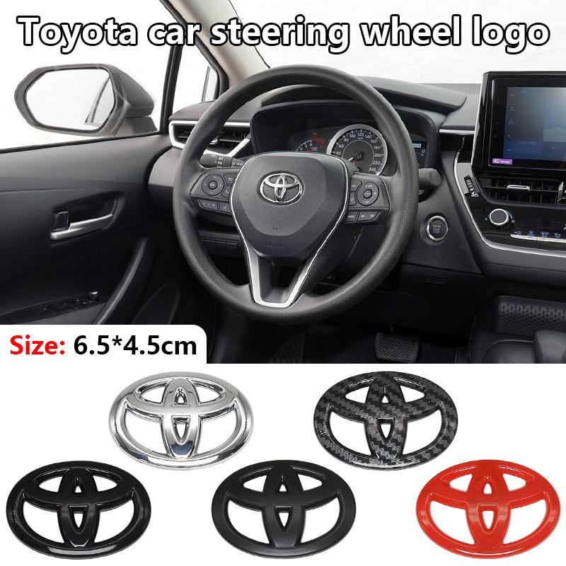2026 New For Toyota Car Steering Wheel Decorative Stickers Carbon Fiber Emblem For Toyota Corolla Camry Hilux Prius Avensis Auri
