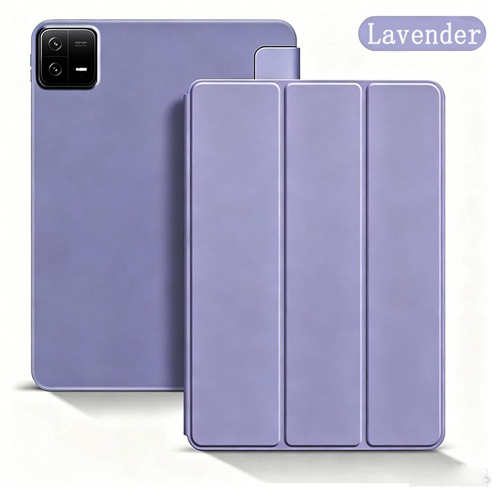 For Xiaomi Pad 6 / 6 Pro 11-inch 2023 , Ultra Thin Trifold Stand PU Leather Protective Cover, Soft Silicone Back Shell