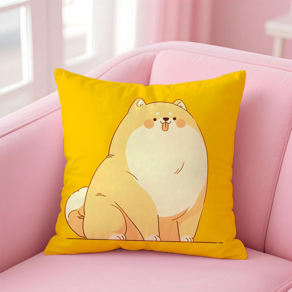 Fluffy Cute Art Adorable Puppy Cushion Cover Pillow Case Soft Skin Friendly Fabric Concealed Zipper
