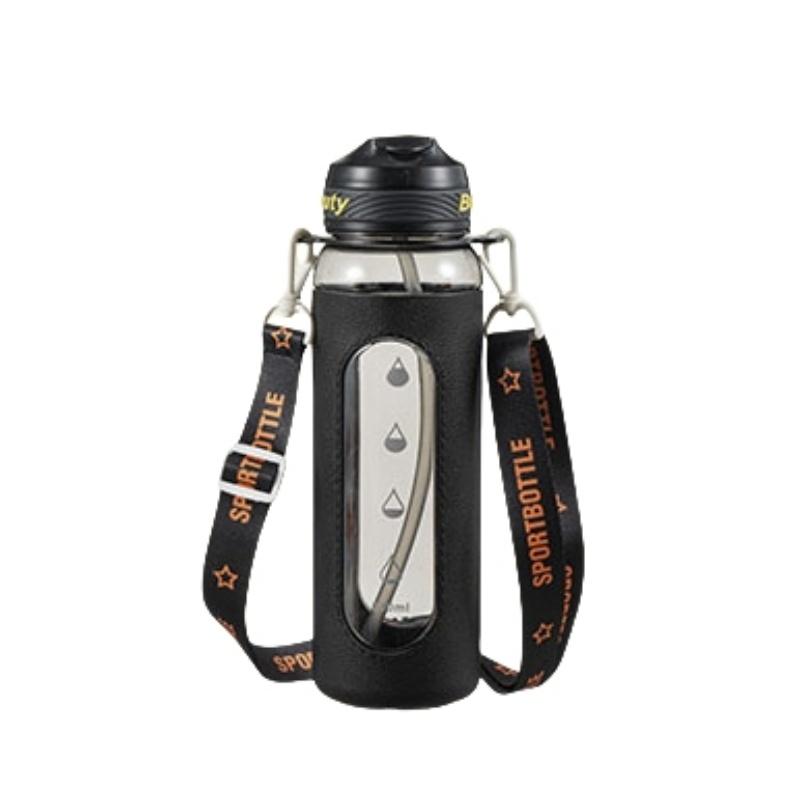 Outdoor Sports Water Cup Anti-drop Wear- Resistant and Anti-scalding Water Cup Student Summer Fashion Strap Portable Kettle 0.95L чёрный