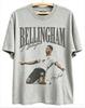 Vintage Jude Bellingham Graphic T Shirt Unisex Soft Pure Cotton Oversized Short Sleeve England Football Star Retro Portrait Tee