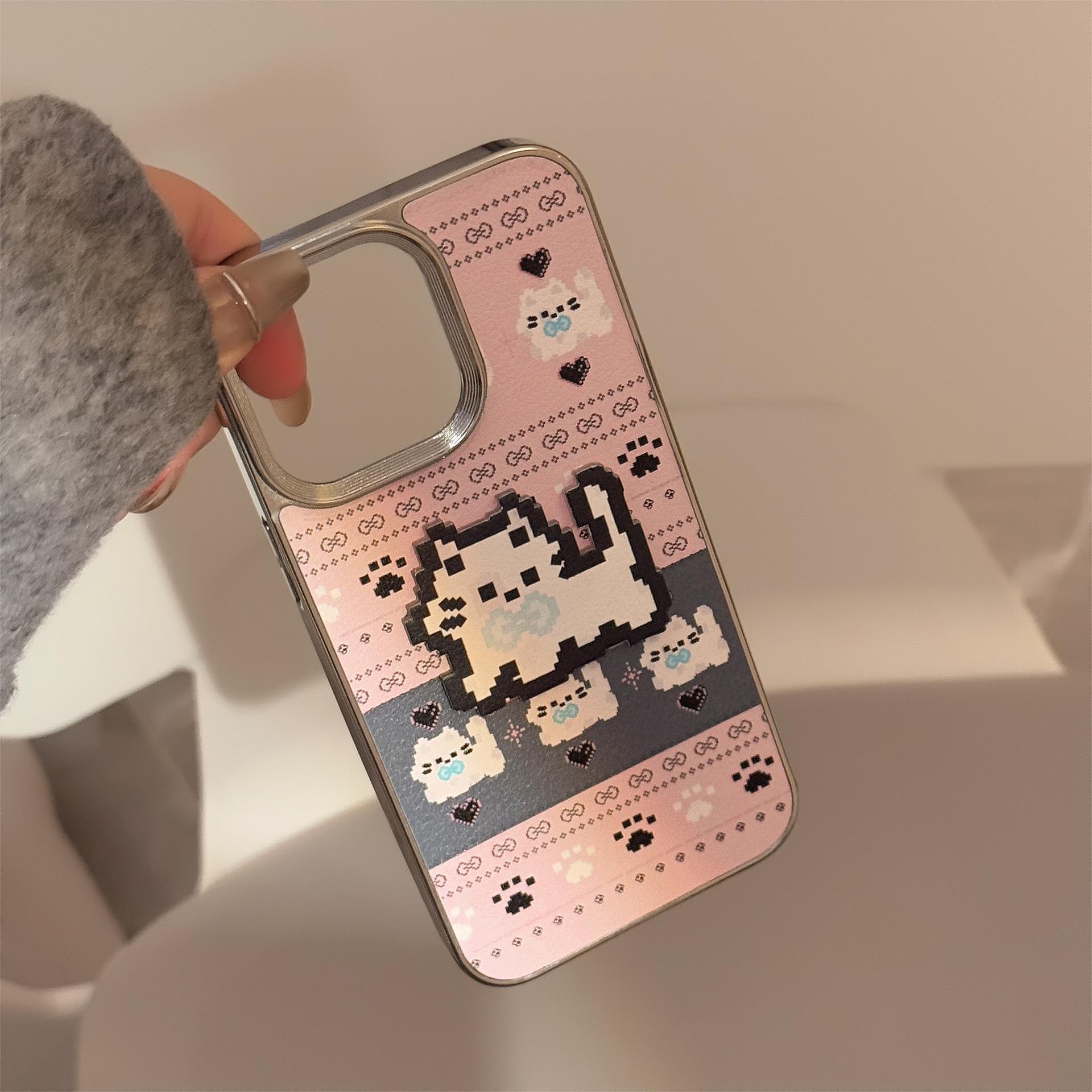 

Fair Island Cartoon Apple 16 Mobile Phone Case 14promax Leather 15 Suitable for IPhone 13 Electroplated Hard 11 Couple 16promax