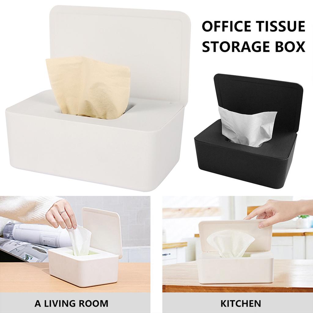 Wet Tissue Box Dustproof Wipes Dispenser Portable Tissue Box Storage Box with Lid For Car Home Office Desktop Organizer