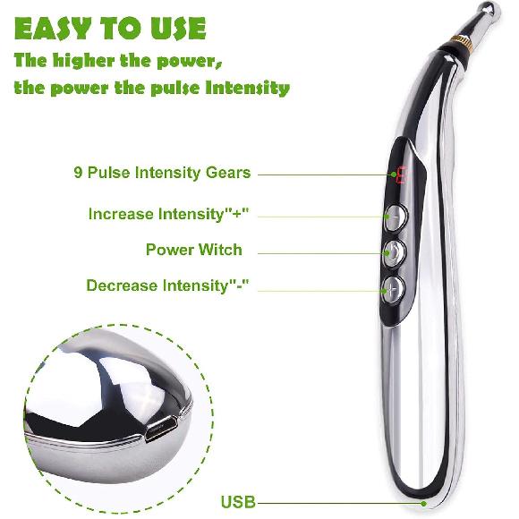 5-in-1Electronic Acupuncture Pen Electric Meridians Therapy Heal Massager Meridian Energy Pen Relief Pain Tools