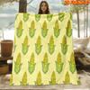 1pc Corn Pattern Blanket - Soft Flannel Suitable for All-Season Use, Corn & Husk Print Bedspread, Machine Washable Throw for Couch, Bed, Picnic - Cozy
