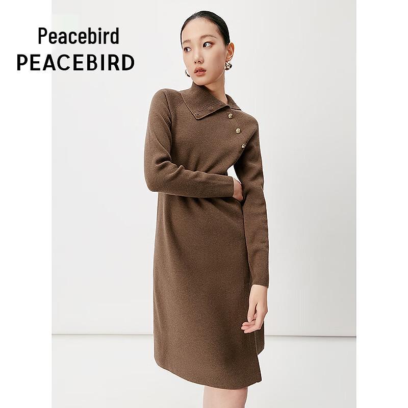 PEACEBIRD Women s Elegant Lapel Shirt Dress S