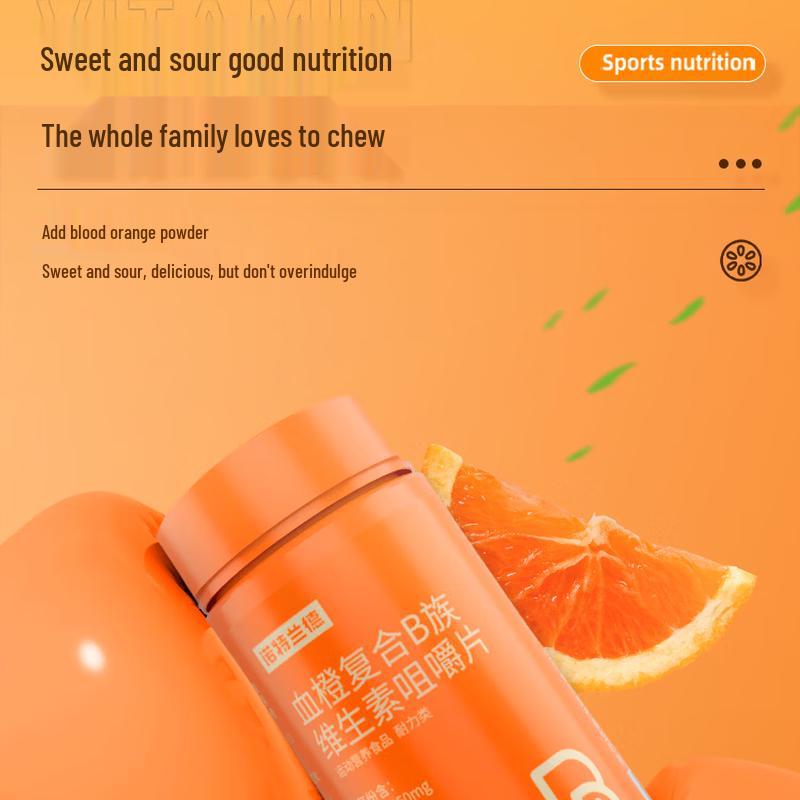 Nutrland Blood Orange Complex B Vitamin Chewable Tablets