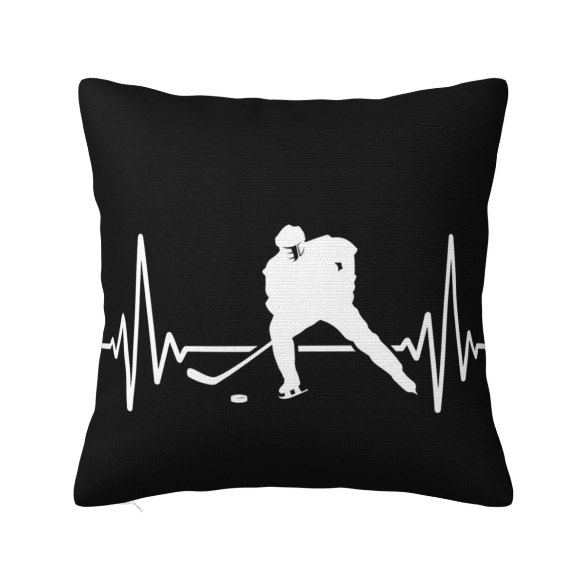 Ice Hockey Heartbeat Hockey Heartbeat Square Pillowcase Pillow Cover Polyester Cushion Comfort Throw Pillow for Home Bedroom 30x30 cm 12x12 in
