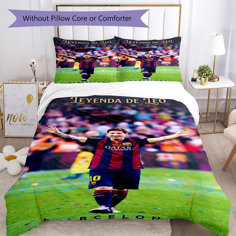 Messi Bedding Set Breathable Duvet Cover with Pillowcases Decorative Bed Linen for Bedroom Home Decoration Birthday Gift