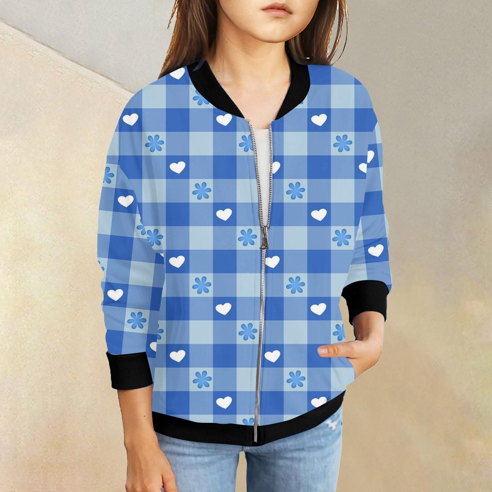 

Куртки на молнии для девочек, детские осенние толстовки с длинными рукавами, верхняя одежда с карманами 5-15 лет 140