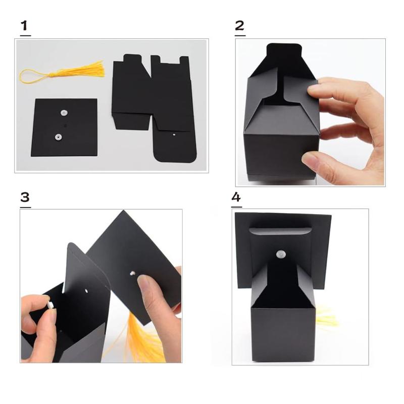 10Pcs Graduation Hat Candy Gift Box With Tassel Graduation Party Favors Decoration Graduation Cap Box