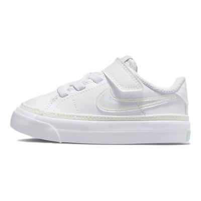 Court Legacy TD Leather Non-Slip Shock Absorption Low-Top Sneakers Baby Sneakers White DA5382-114